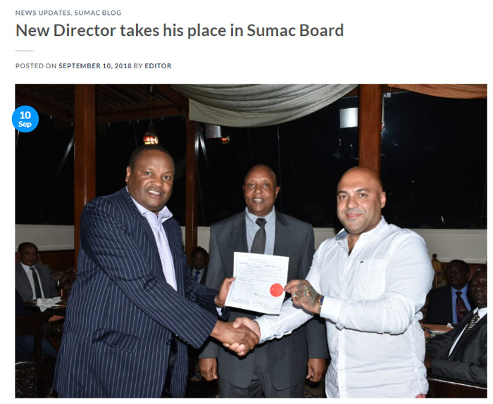 New Director takes his place in Sumac Board