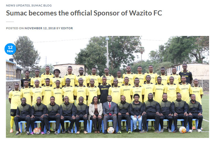 Sumac becomes the official Sponsor of Wazito FC
